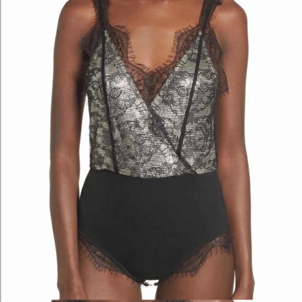 NWT 4SI3NNA Shine Bodysuit size S